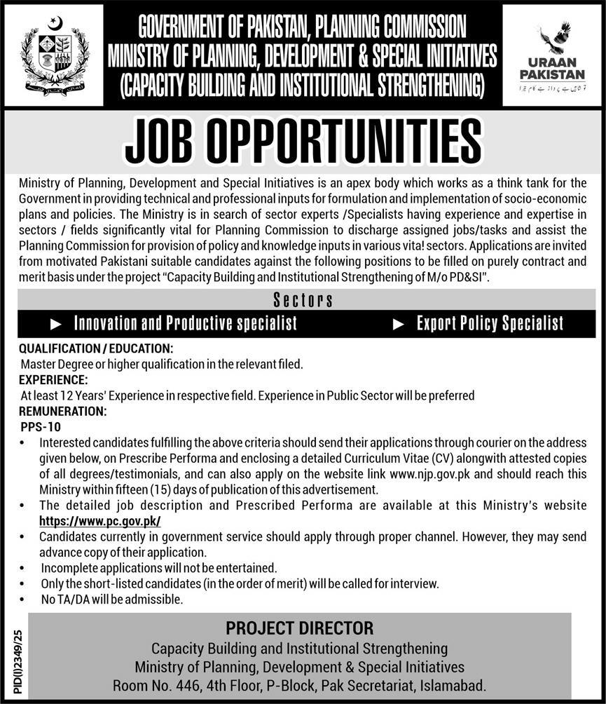 Government of Pakistan Planning